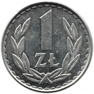 Polen, PRL, 1 Zloty 1982, schmales Datum, Warschau, seltene Sorte B