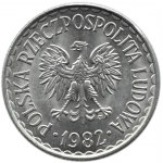 Poland, PRL, 1 zloty 1982, narrow date, Warsaw, rare variety B