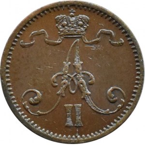 Finlandia/Aleksander II, 1 penni 1874, Helsinki, piękne