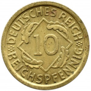 Niemcy, Republika Weimarska, 10 pfennig 1931 D, Monachium, rzadkie