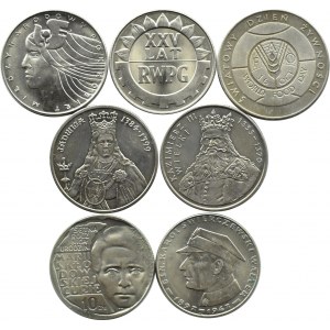 Polen, Polnische Volksrepublik, Posten geprägter Münzen 10-100 Zloty 1967-1988, Warschau