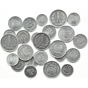 Poland, PRL, flight of mint aluminum coins 1962-1985, Warsaw