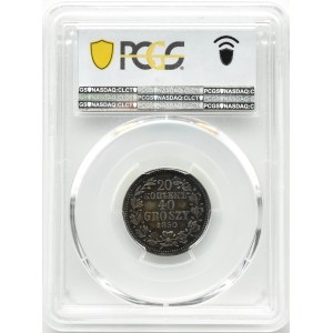 Nikolaus I., 20 Kopeken/40 Grosze 1850 MW, Warschau, PCGS AU58+