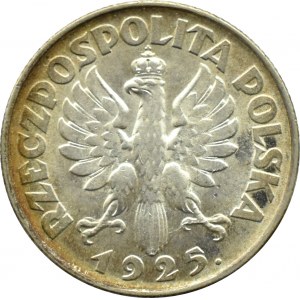 Polsko, Druhá polská republika, hroty, 1 zlotý 1925, Londýn, UNC