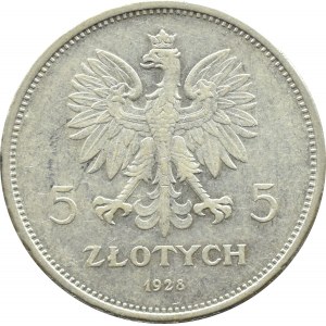 Polen, Zweite Republik, Nike, 5 Zloty 1928, Warschau