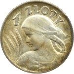 Polsko, Druhá polská republika, hroty, 1 zlotý 1925, Londýn, UNC