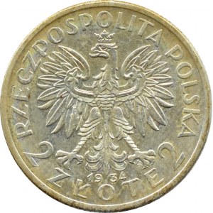 Polska, II RP, Głowa Kobiety 2 złote 1934, Warszawa