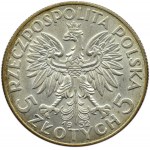 Polsko, Druhá republika, Hlava ženy, 5 zlotých 1932, Londýn
