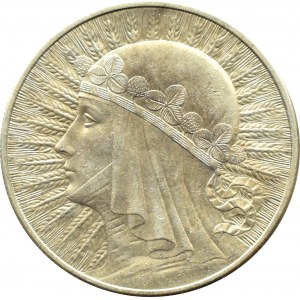 Polen, Zweite Republik, Kopf einer Frau, 10 Zloty 1932, London