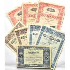 II RP, Sada státních dluhopisů, 8 kusů, s kupóny