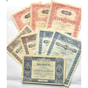 Second Republic, Set of government bonds, 8 pieces, with coupons