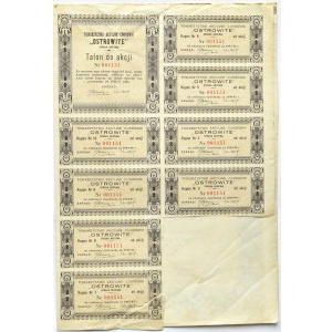 OSTROWITE, Sugar Mill Joint Stock Society for 100 zlotys 1937