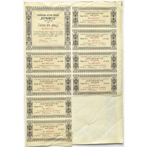 OSTROWITE, Towarzystwo Akcyjne Cukrowni für 100 Zloty 1937