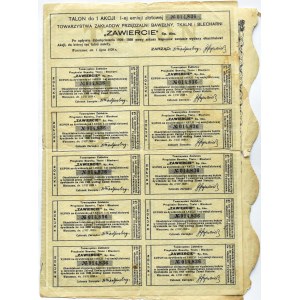 ZAWIERCIE, Baumwollspinnerei, Weberei und Bleicherei, Ausgabe I, 100 Zloty 1929