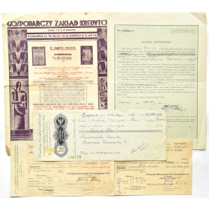 Second Republic, set of securities, 5 pieces, miscellaneous