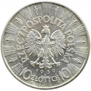 Polska, II RP, Józef Piłsudski, 10 złotych 1939, Warszawa