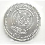 Rwanda, Goryle, 50 franków 2008, najrzadsza z serii