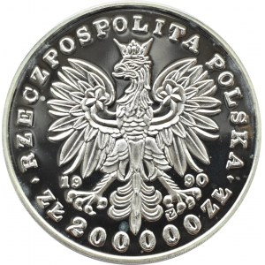Poland, Third Republic, J. Pilsudski, Large Triptych, 200,000 gold 1990, Warsaw, UNC