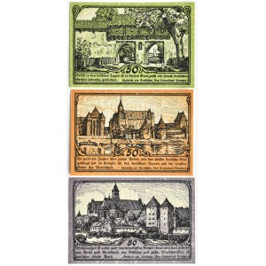 Marienburg/Malbork, lot trzech różnych notgeldów 50 pfennig bez daty