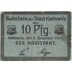 Kattowitz/Katowice, 10 Pfg. 1916