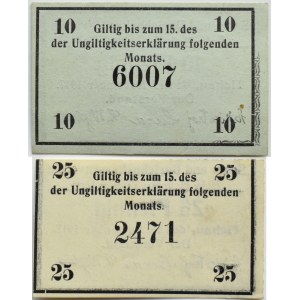 Tichau/Tychy, Los 2 Notgelds, 10-25 Pfennig 1917, UNC