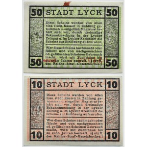 Lyck/Ełk, šarže 2 notgeld 10-50 pfenning 1920, 2. série, UNC