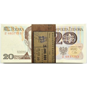 Polen, PRL, Bankpaket zu 20 Zloty 1982, Warschau, Serie Z