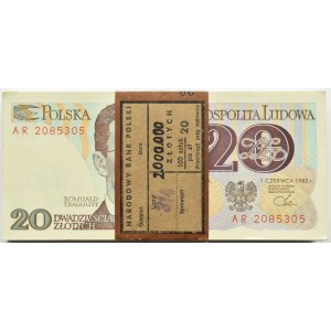 Poľsko, PRL, bankový balík 20 zlotých 1982, Varšava, séria AR