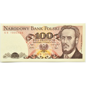 Polen, Volksrepublik Polen, L. Waryński, 100 Zloty 1979, GB-Serie, Warschau, UNC