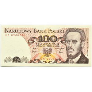 Polen, PRL, L. Waryński, 100 Zloty 1979, Serie GA, Warschau, UNC