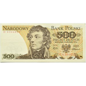 Polsko, PRL, T. Kosciuszko, 500 zlotých 1974, série H, Varšava, vzácné