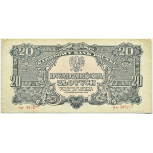 People's Poland, Lublin series, 20 zloty 1944, Aw series, ....-owe