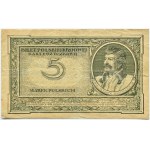 Poland, Second Republic, B. Glowacki, 5 marks 1919, K series, Warsaw