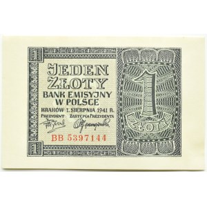 Polen, Allgemeine Regierung, 1 Zloty 1941, Serie BB, Krakau, UNC