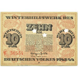 Německo, Zimní pomoc německému lidu, 10 marek 1943/44, vzácné!