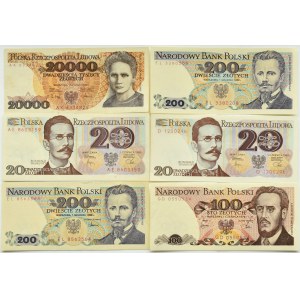 Polsko, PRL, série 6 bankovek 20-20000 zlotých, Varšava