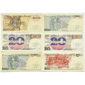 Polsko, PRL, série 6 bankovek 20-20000 zlotých, Varšava