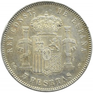 Spain, Alfonso XIII, 5 pesetas 1898, Madrid