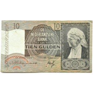 Holandsko, 10 guldenov 1940, séria I AA, Amsterdam