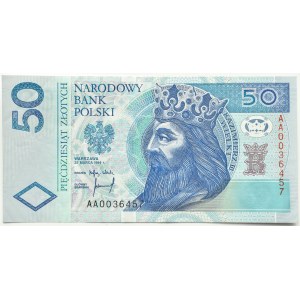 Poland, Third Republic, Casimir the Great, 50 zloty 1994, series AA 00....., Warsaw