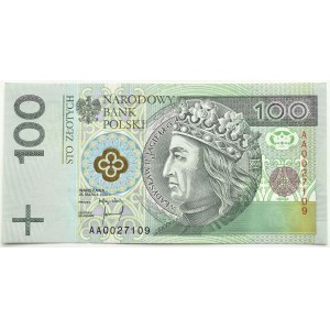 Poland, Third Republic, Wladyslaw Jagiello, 100 zloty 1994, series AA 00....., Warsaw