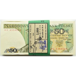 Polska, PRL, paczka bankowa 50 złotych 1988, Warszawa, seria HC