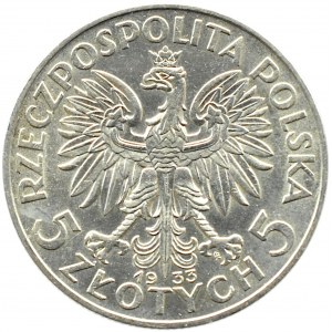 Polska, II RP, Głowa Kobiety, 5 złotych 1933, Warszawa