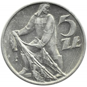 Poland, PRL, Rybak, 5 zloty 1958, Warsaw, narrow eight