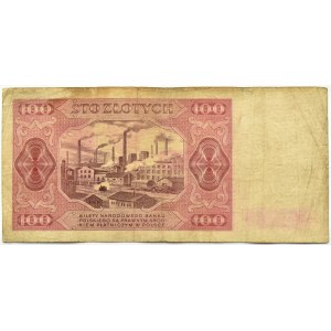 Polen, RP, 100 Zloty 1948, Serie E, Warschau, seltene Ein-Buchstaben-Serie