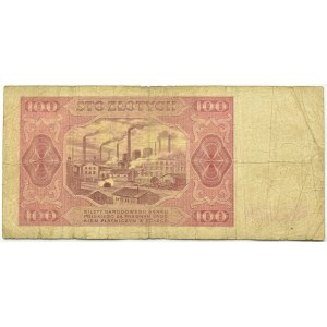 Polska, RP, 100 złotych 1948, seria S, Warszawa, rzadka jednoliterowa seria