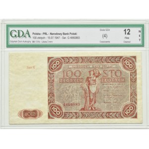 Polska, RP, 100 złotych 1947, seria G, Warszawa, GDA 12 NET