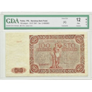 Polsko, RP, 100 zlotých 1947, série G, Varšava, GDA 12 NET