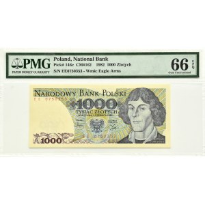 Polska, PRL, M. Kopernik, 1000 złotych 1982, seria EE, Warszawa, PMG 66 EPQ