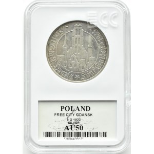 Freie Stadt Danzig, St. Marienkirche, 5 Gulden 1923, Utrecht, GCN AU50